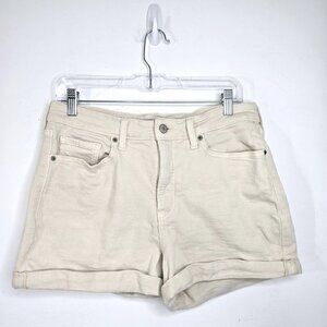 Vintage Old Navy High Rise OG Jean Mom Shorts Cuffed in Oatmeal Beige